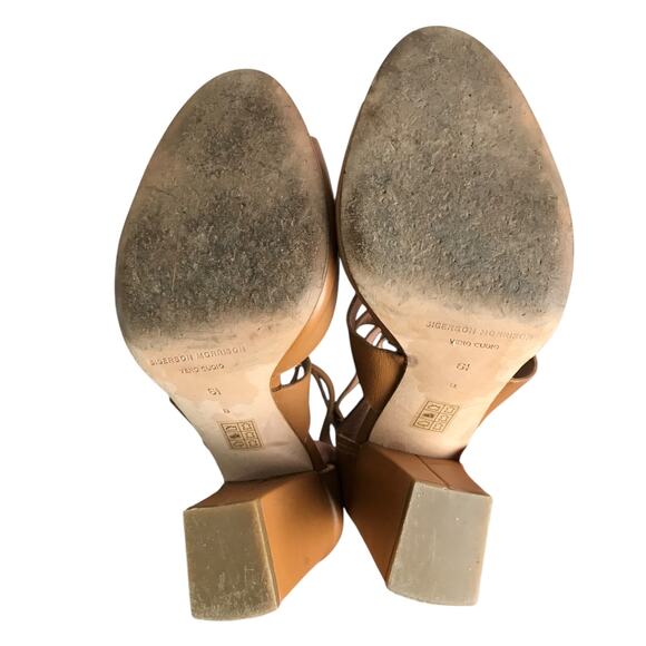 Sigerson Morrison Vachel Gladiator Sandals Womens 6.5 Brown 4" Block Heel - Picture 9 of 9